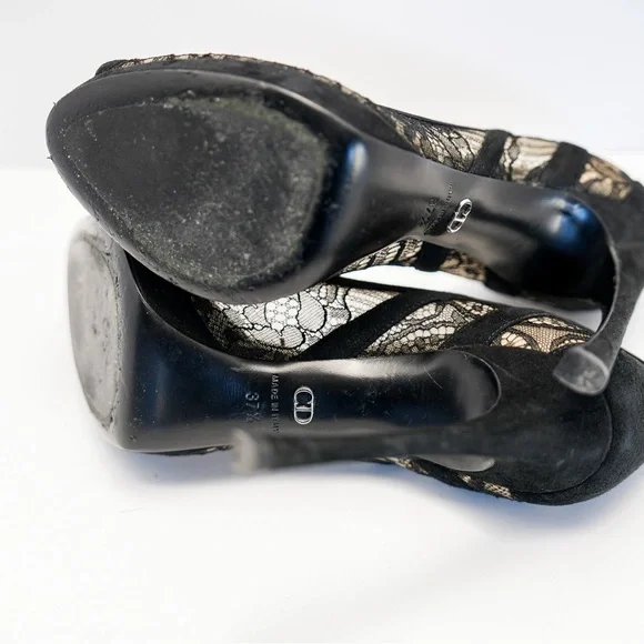 CHRISTIAN DIOR Lace & Suede Pump - Picture 10 of 10